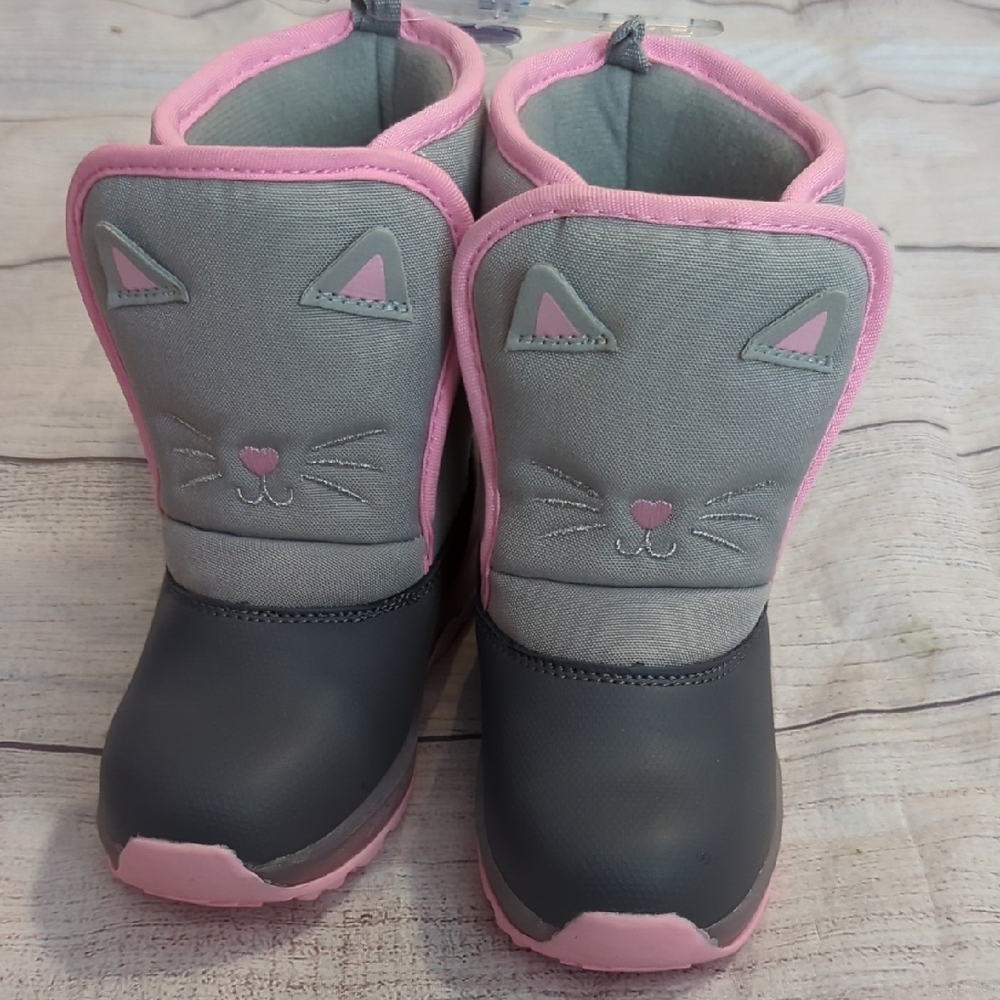 Carter's Gray and Pink Light-Up Boots
